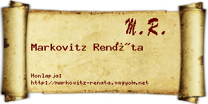 Markovitz Renáta névjegykártya